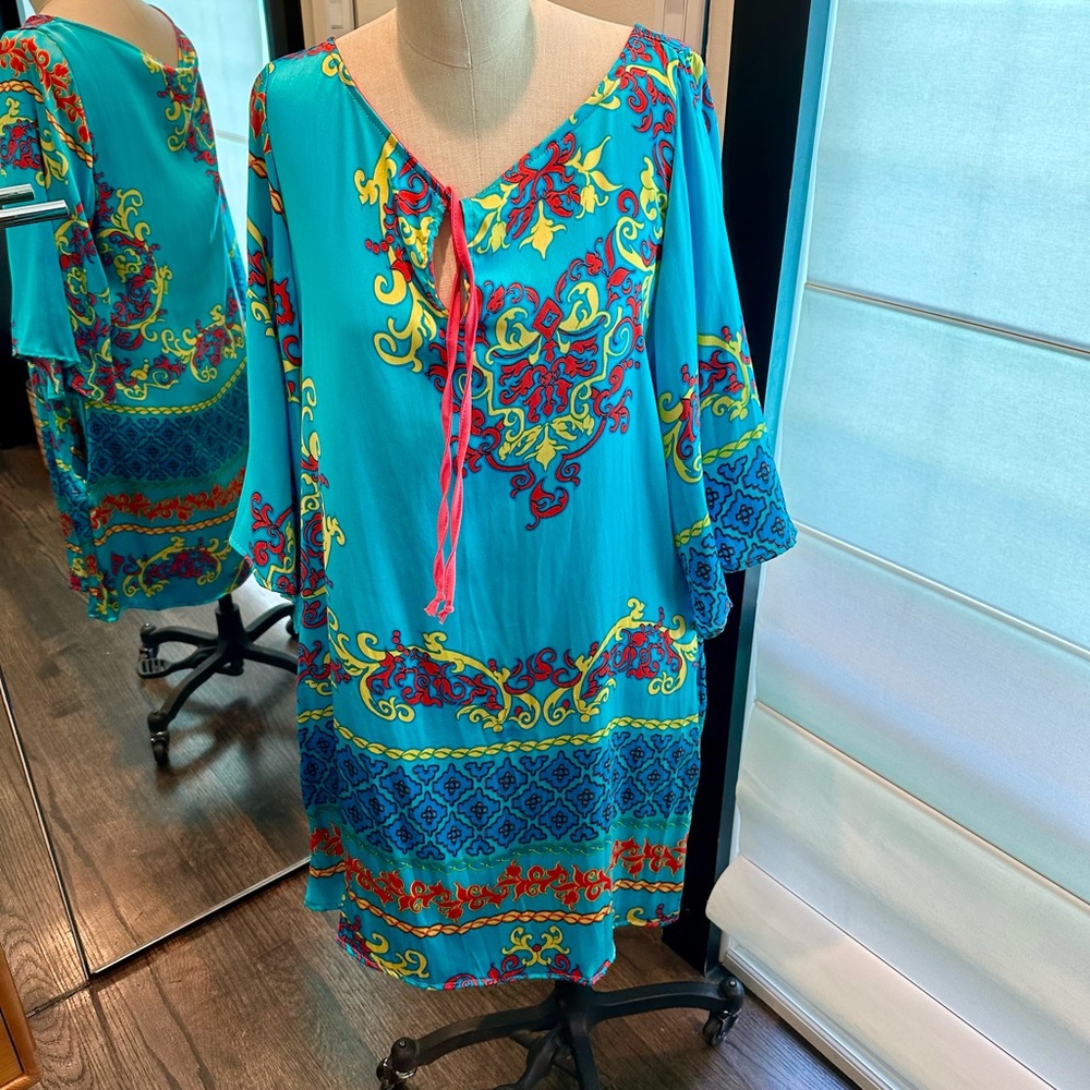 NWT Hale Bob Silk Print Dress M